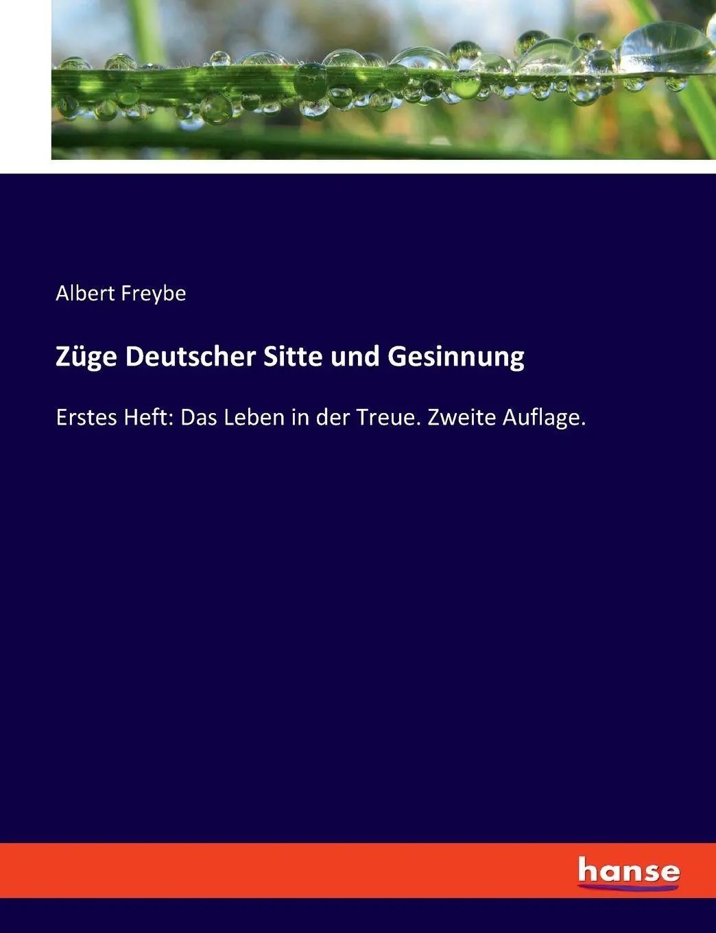 Züge Deutscher Sitte und Gesinnung | Erstes Heft: Das Leben in der Treue. Zweite Auflage. | Albert Freybe | Taschenbuch | 524 S. | Deutsch | 2023 | hansebooks | EAN 9783348089111 - Freybe, Albert