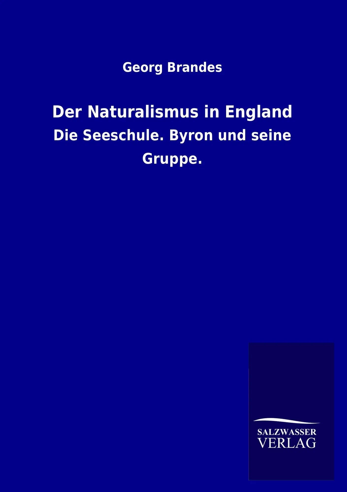 Der Naturalismus in England | Die Seeschule. Byron und seine Gruppe. | Georg Brandes | Taschenbuch | Paperback | 408 S. | Deutsch | 2013 | Outlook | EAN 9783846029725 - Brandes, Georg