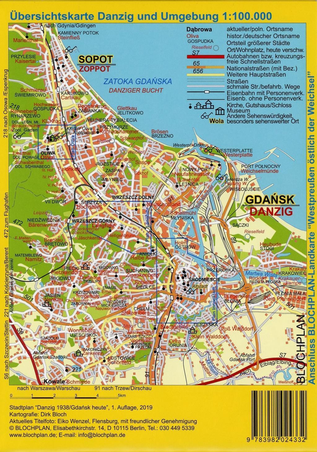 Stadtplan Danzig 1938/Gdansk heute | Dirk Bloch | (Land-)Karte