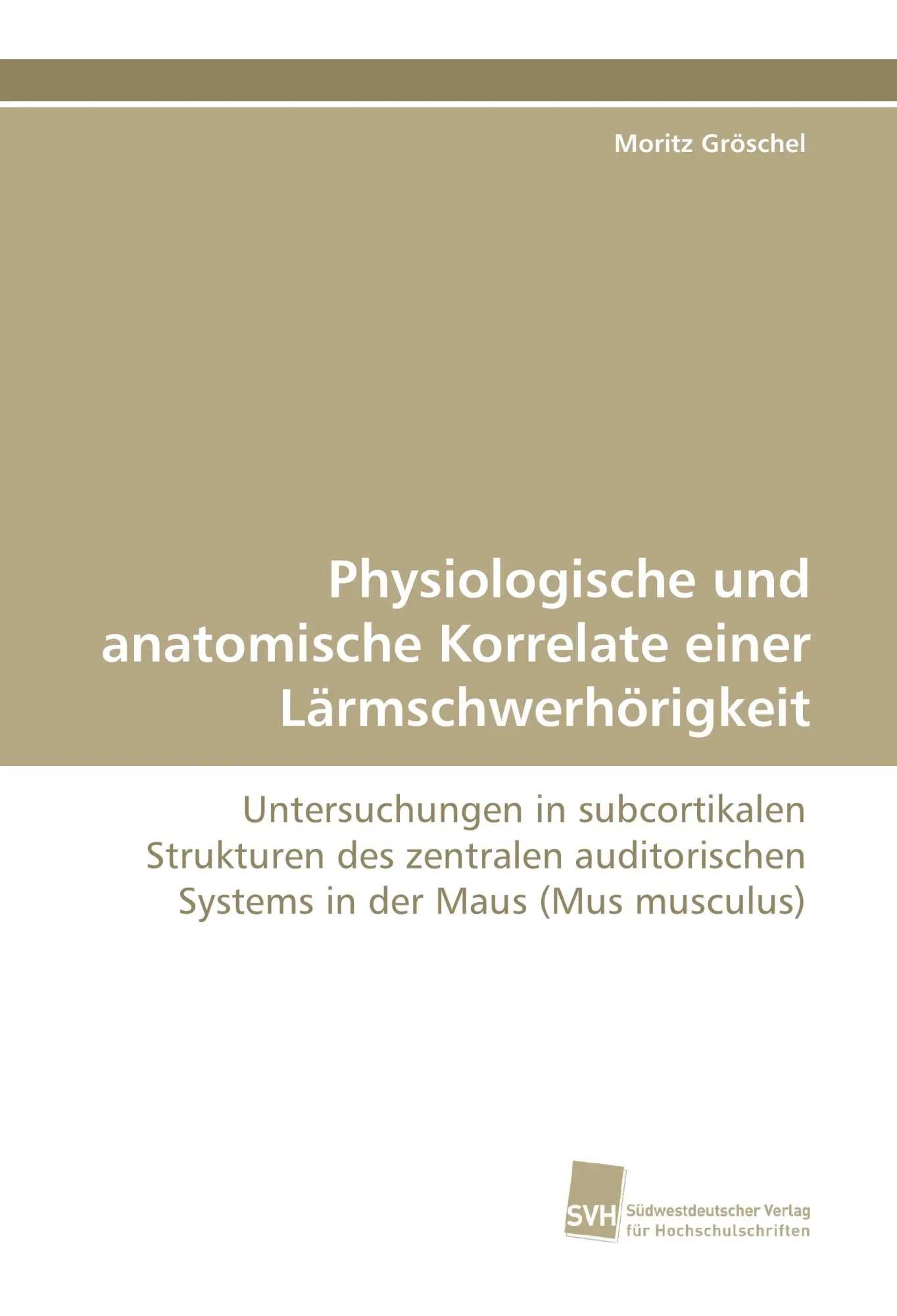 Physiologische und anatomische Korrelate einer Lärmschwerhörigkeit | Untersuchungen in subcortikalen Strukturen des zentralen auditorischen Systems in der Maus (Mus musculus) | Moritz Gröschel | Buch - Gröschel, Moritz