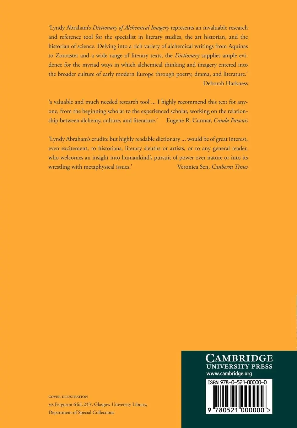 Rückseite: 9780521000000 | A Dictionary of Alchemical Imagery | Lyndy Abraham | Taschenbuch