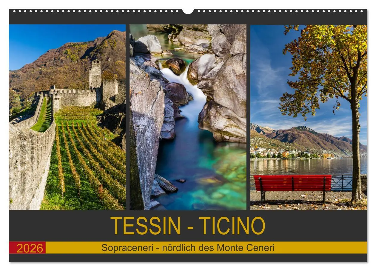 Cover: 9783457830000 | Tessin - Ticino (Wandkalender 2026 DIN A2 quer), CALVENDO...