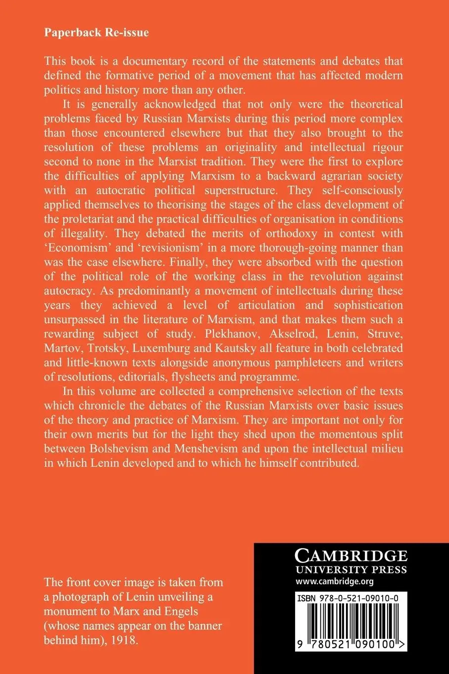 Rückseite: 9780521090100 | Marxism in Russia | Key Documents 1879 1906 | Neil Harding | Buch