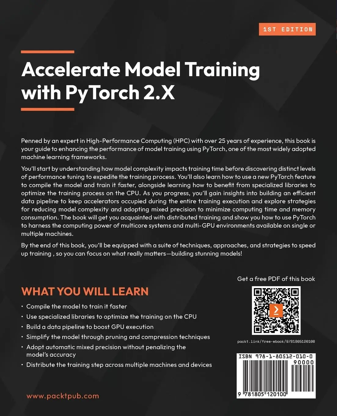 Rückseite: 9781805120100 | Accelerate Model Training with PyTorch 2.X | Maicon Melo Alves | Buch