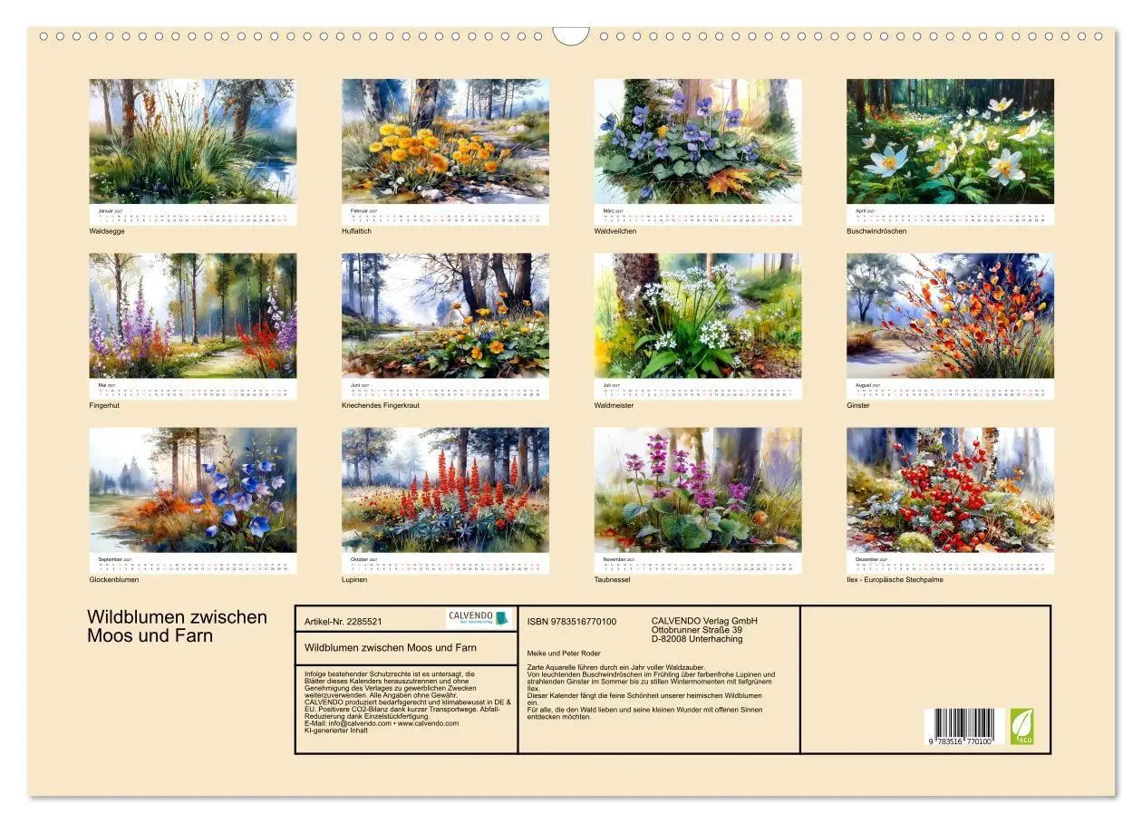 Bild: 9783516770100 | Wildblumen zwischen Moos und Farn (Wandkalender 2027 DIN A2 quer),...