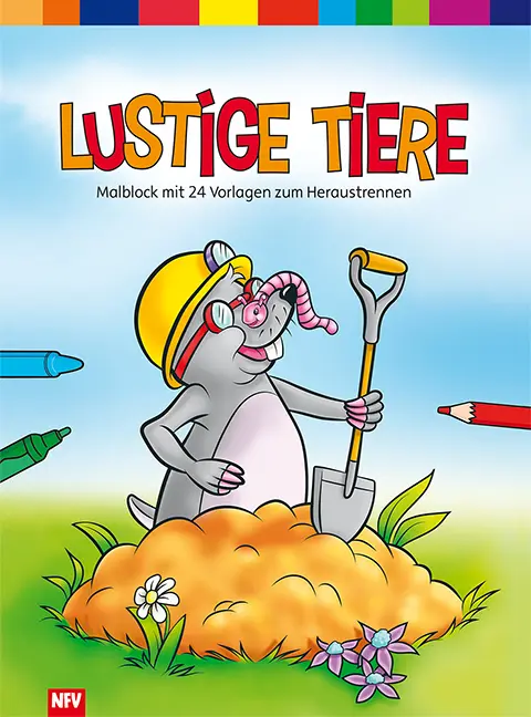 Cover: 9783849410100 | Lustige Tiere | Malblock mit 24 Vorlagen zum Heraustrennen | Buch