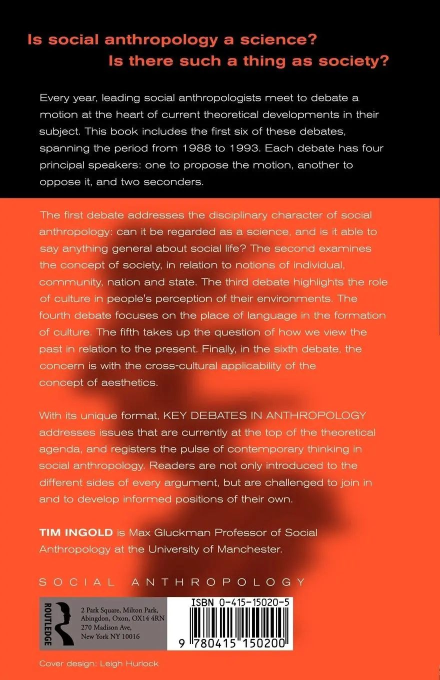 Rückseite: 9780415150200 | Key Debates in Anthropology | Tim Ingold | Taschenbuch | Englisch
