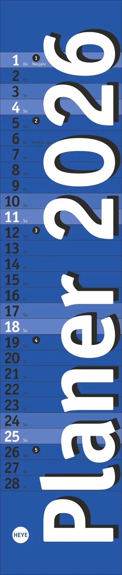 Cover: 9783756410200 | Langplaner mini, blau 2026 | Kalender | Bürokalender Heye | 13 S.