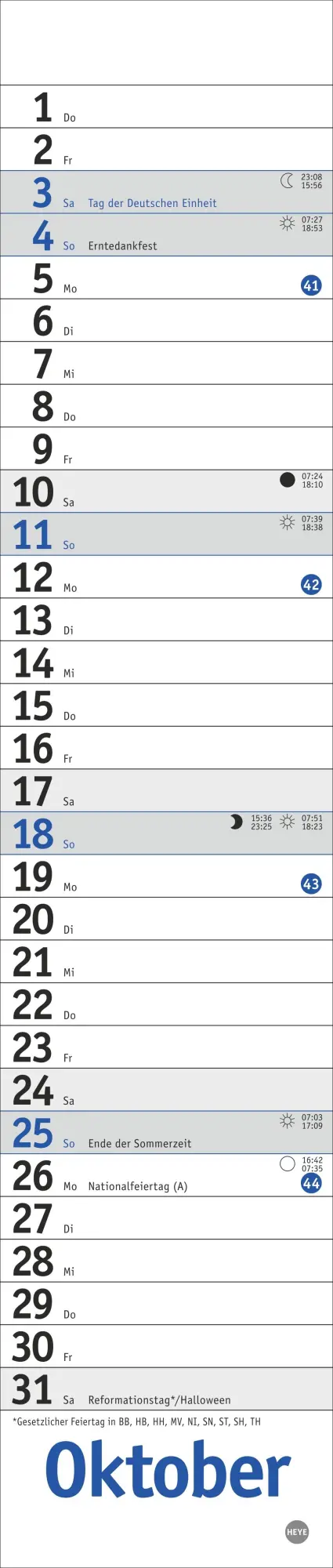 Bild: 9783756410200 | Langplaner mini, blau 2026 | Kalender | Bürokalender Heye | 13 S.