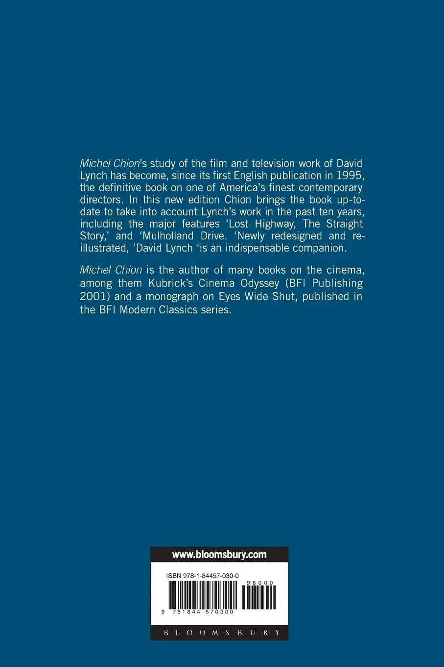 Rückseite: 9781844570300 | David Lynch | Michel Chion | Taschenbuch | Kartoniert / Broschiert