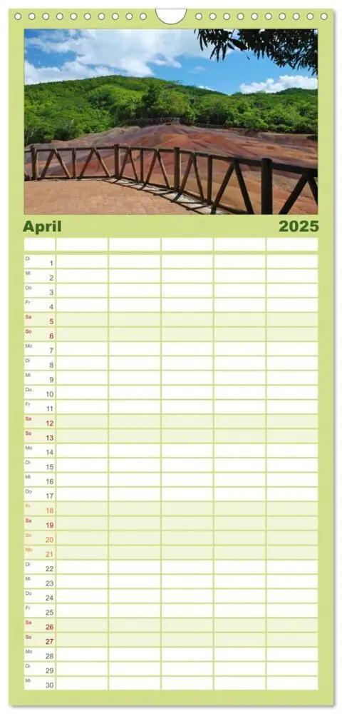 Bild: 9783457110300 | Familienplaner 2025 - Mauritius mit 5 Spalten (Wandkalender, 21 x...