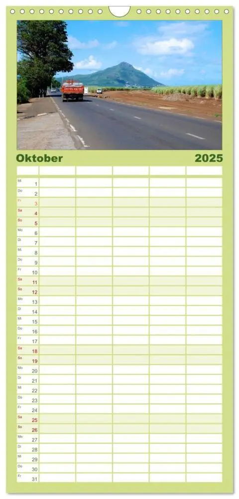 Bild: 9783457110300 | Familienplaner 2025 - Mauritius mit 5 Spalten (Wandkalender, 21 x...