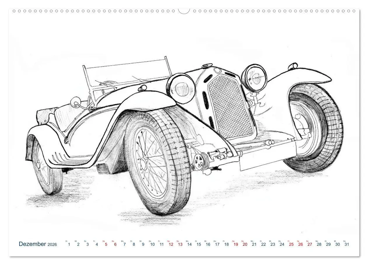 Bild: 9783457660300 | Vintage Sports Cars (Wandkalender 2026 DIN A2 quer), CALVENDO...