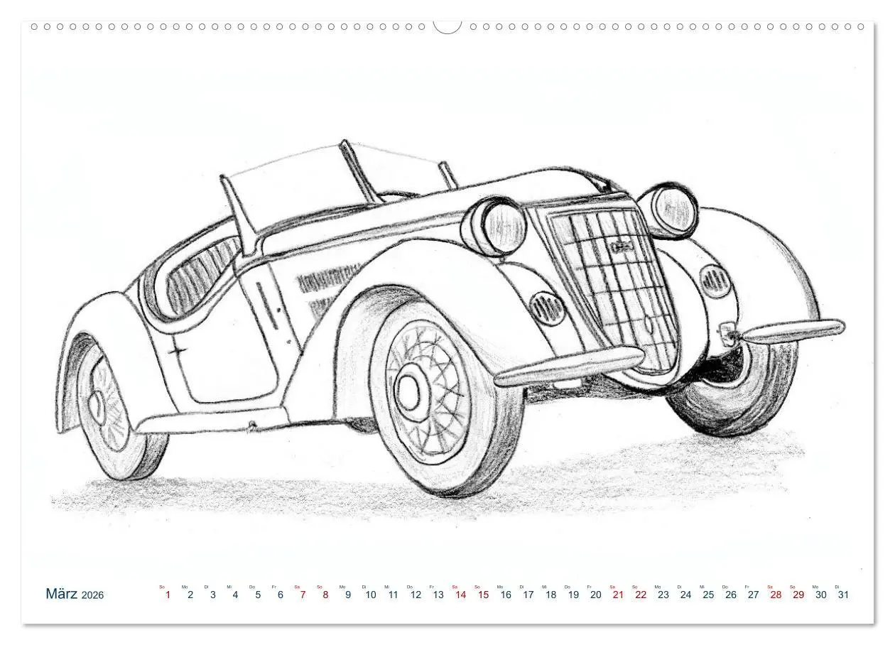 Bild: 9783457660300 | Vintage Sports Cars (Wandkalender 2026 DIN A2 quer), CALVENDO...
