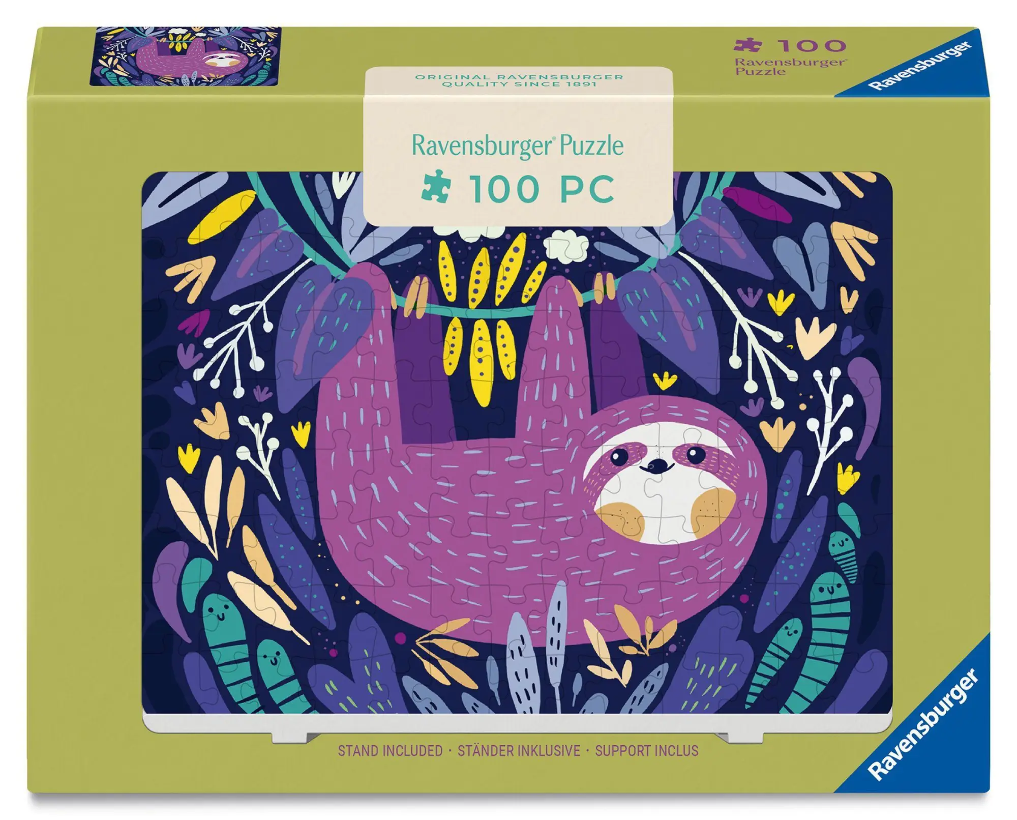 Cover: 4005555020400 | Minipuzzle 100 Teile - Lächelndes lila Faultier | Spiel | Mini Puzzles