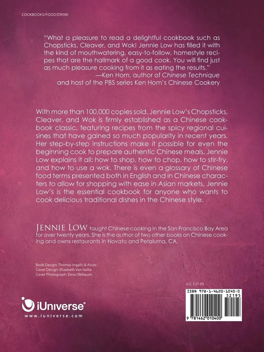 Rückseite: 9781462010400 | Chopsticks, Cleaver, and Wok | Jennie Low | Taschenbuch | Englisch