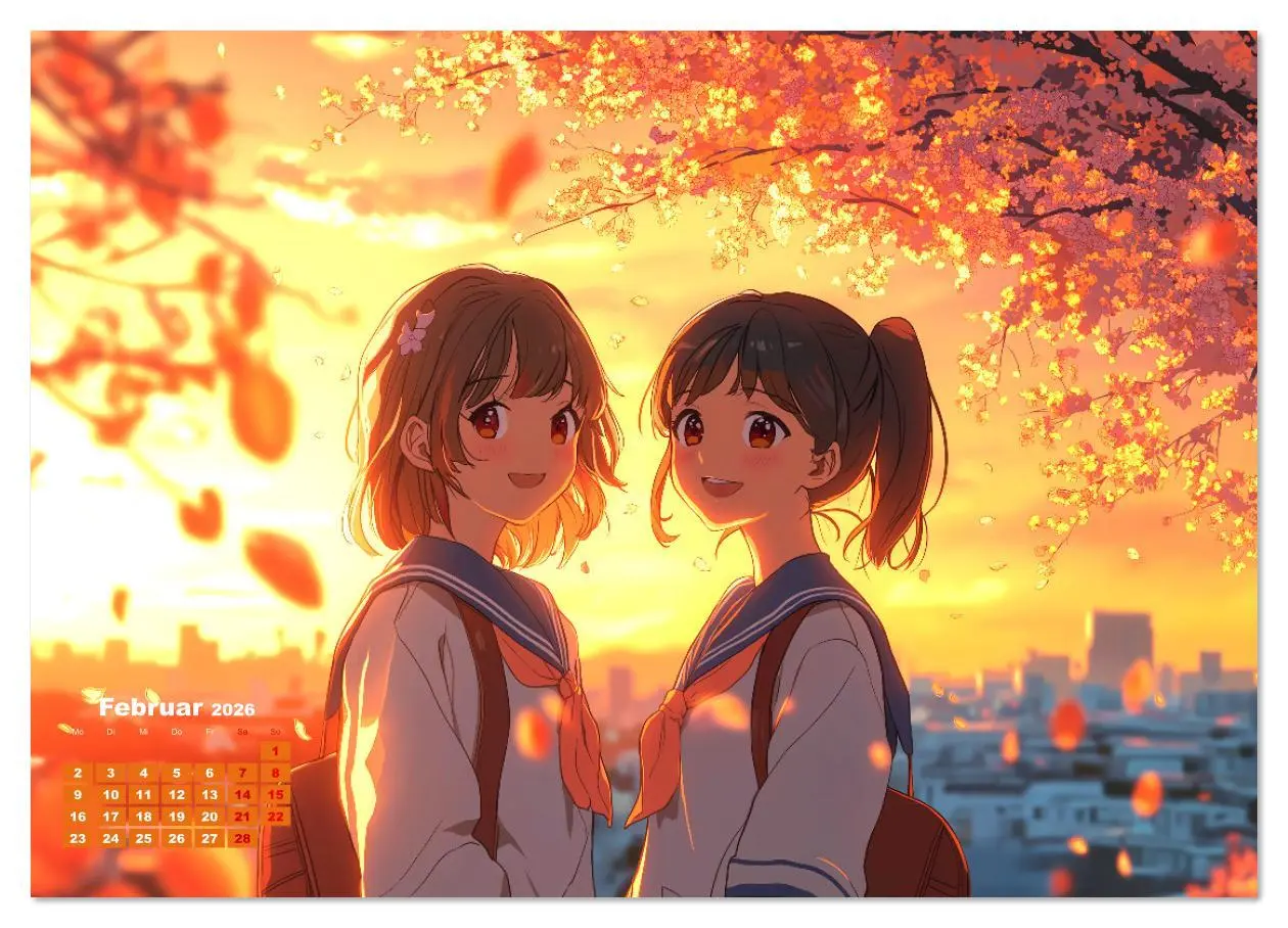 Bild: 9783457340400 | Anime Kalender - Charaktere im Slice-of-Life Stil (Wandkalender...