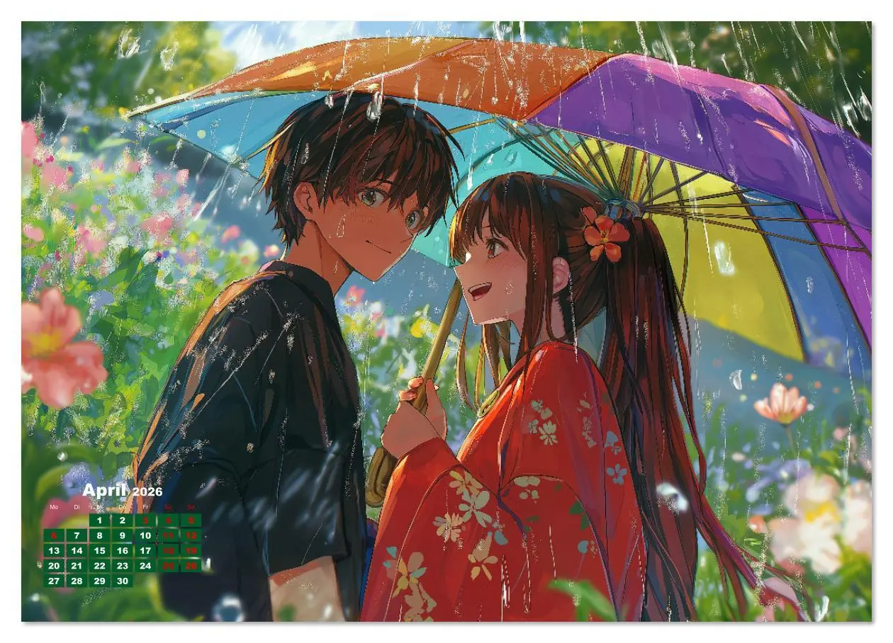 Bild: 9783457340400 | Anime Kalender - Charaktere im Slice-of-Life Stil (Wandkalender...
