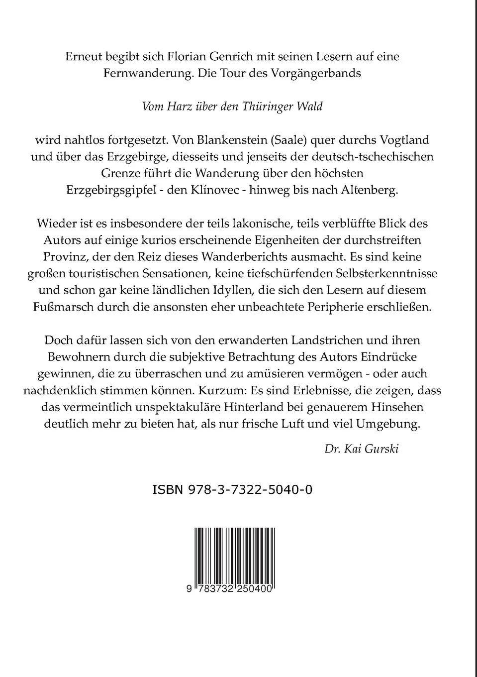 Rückseite: 9783732250400 | Durchs Vogtland und über das Erzgebirge | Florian Genrich | Buch