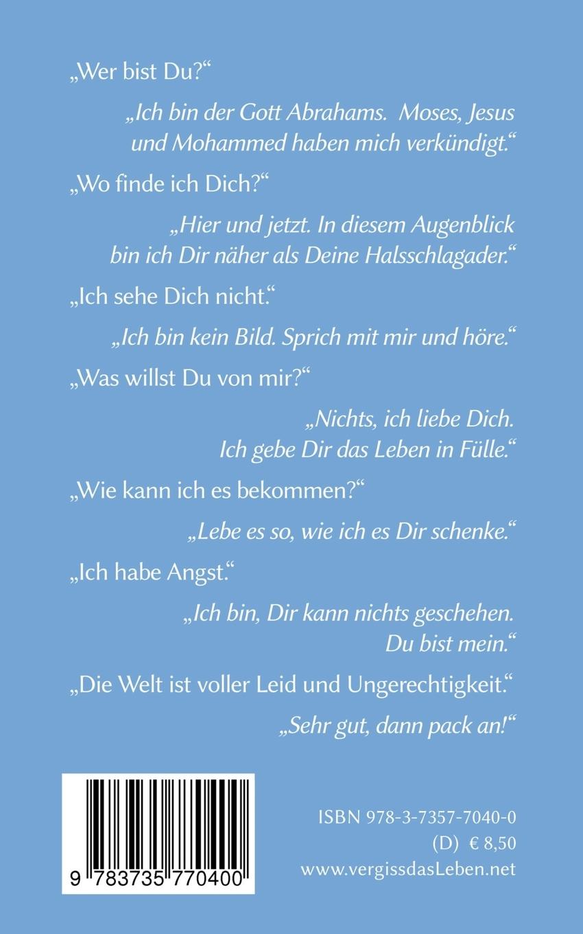 Rückseite: 9783735770400 | Vergiss das Leben nicht ! | Ein Blick auf den Gott Abrahams | Hofmann