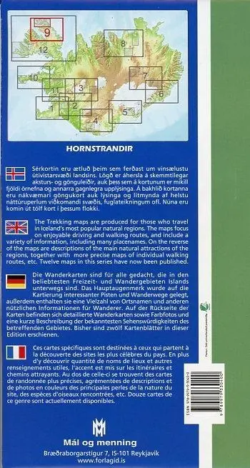 Bild: 9789979330400 | Island Serkort 09 Hornstrandir 1 : 100 000 / 1 : 55 000 | (Land-)Karte