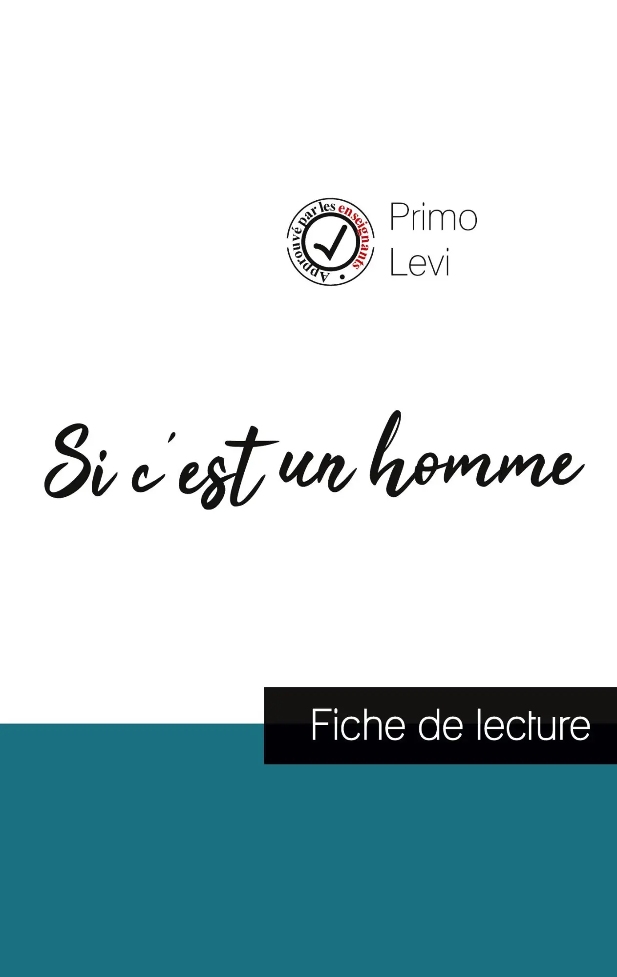 Cover: 9782759310500 | Si c'est un homme de Primo Levi (fiche de lecture et analyse...