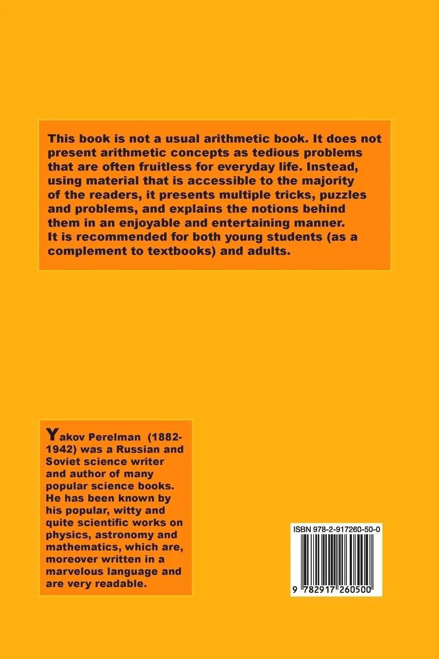 Rückseite: 9782917260500 | Arithmetic for fun | Yakov Perelman | Taschenbuch | Englisch | 2018