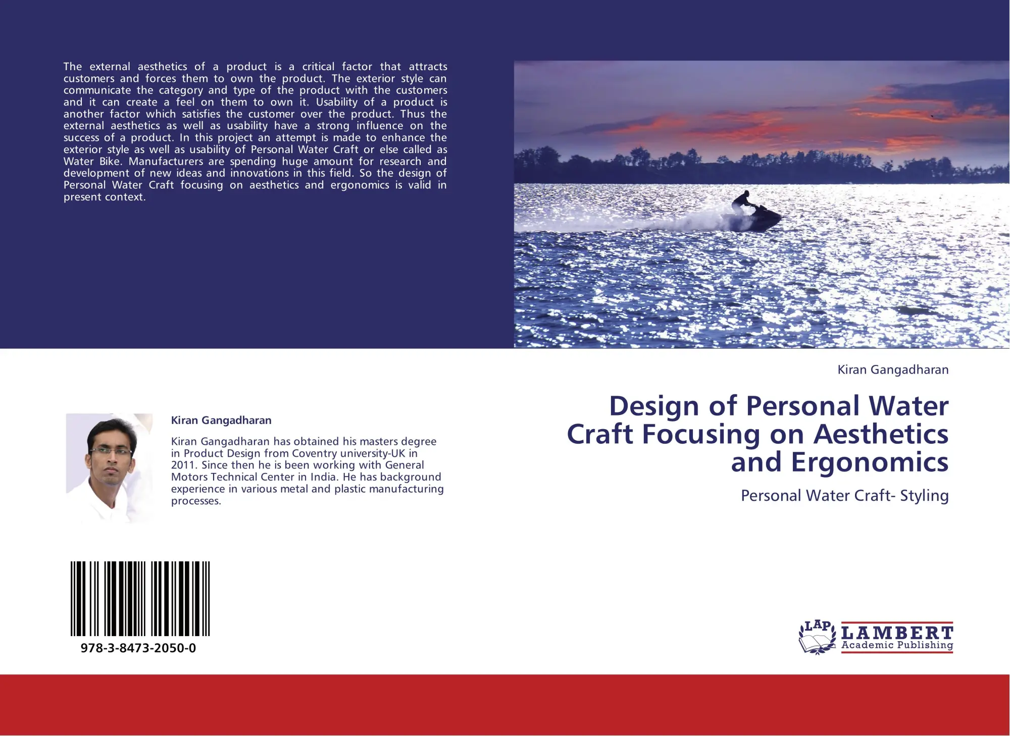Cover: 9783847320500 | Design of Personal Water Craft Focusing on Aesthetics and Ergonomics