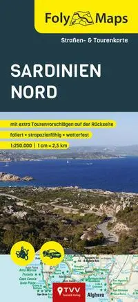 Cover: 9783965990500 | FolyMaps Sardinien Nord | Straßen- und Tourenkarte 1:250 000 | Deutsch