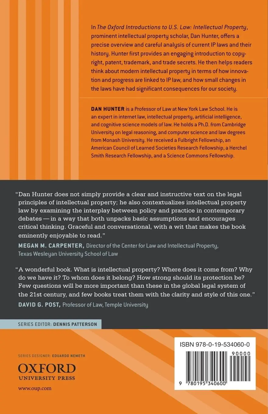 Rückseite: 9780195340600 | Intellectual Property | Dan Hunter | Taschenbuch | Englisch | 2012