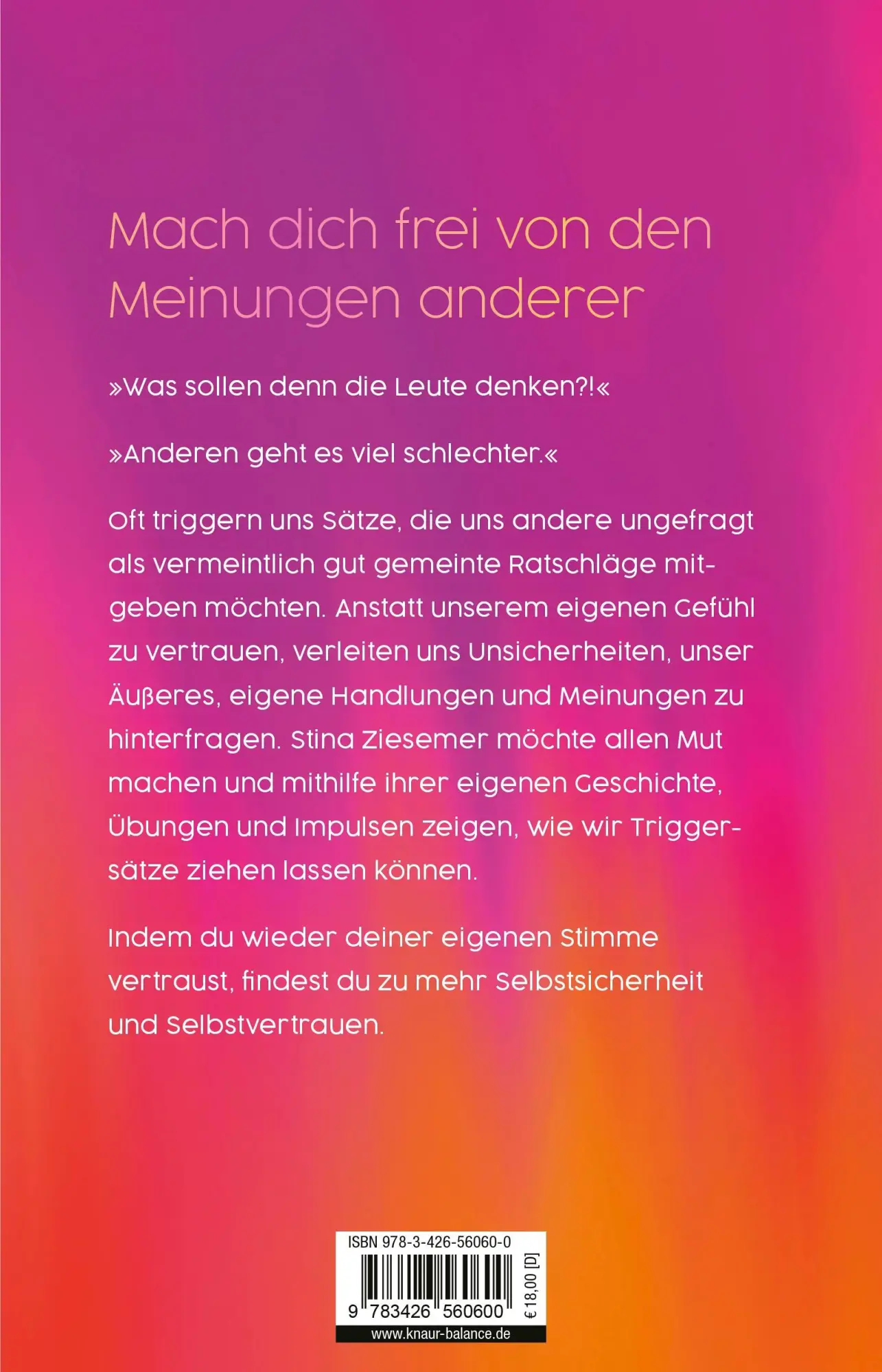 Rückseite: 9783426560600 | 'Stell dich nicht so an!' | Stina Ziesemer | Taschenbuch | 192 S.
