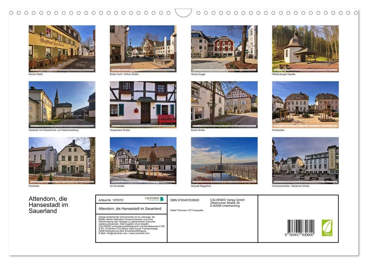 Bild: 9783457630600 | Attendorn, die Hansestadt im Sauerland (Wandkalender 2026 DIN A3...