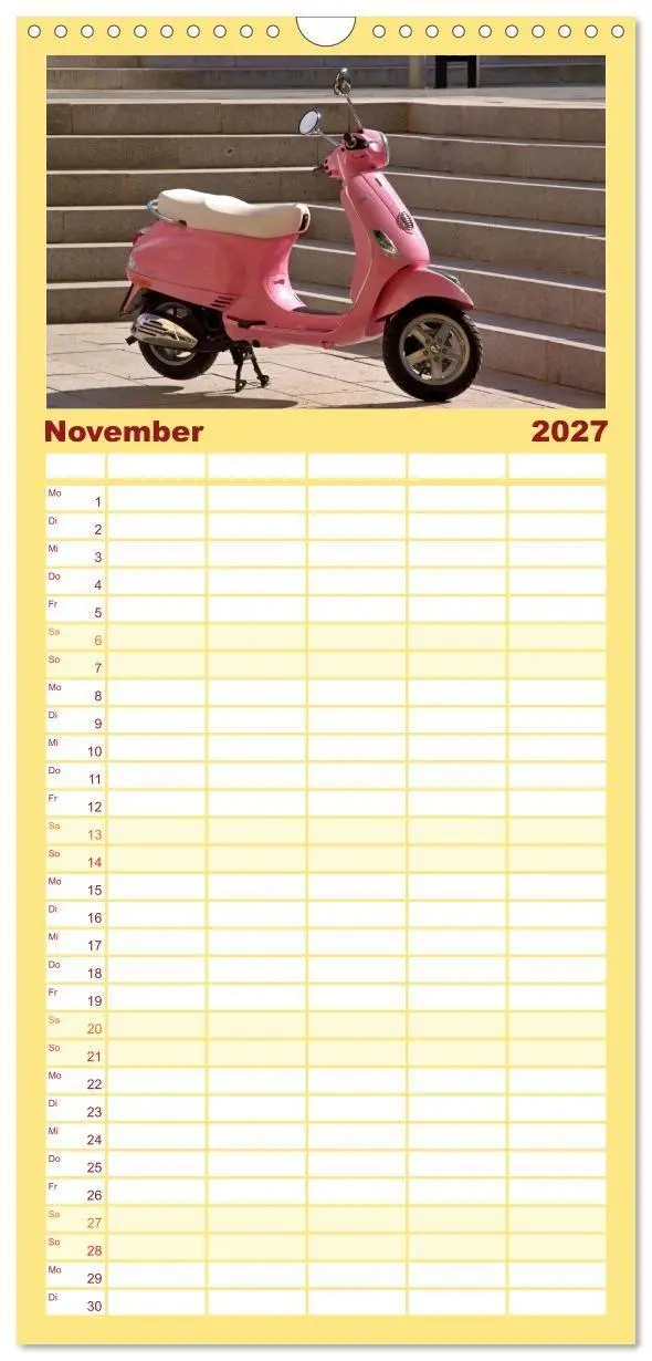 Bild: 9783594320600 | Familienplaner 2027 - Vespa Liebe mit 5 Spalten (Wandkalender, 21 x...