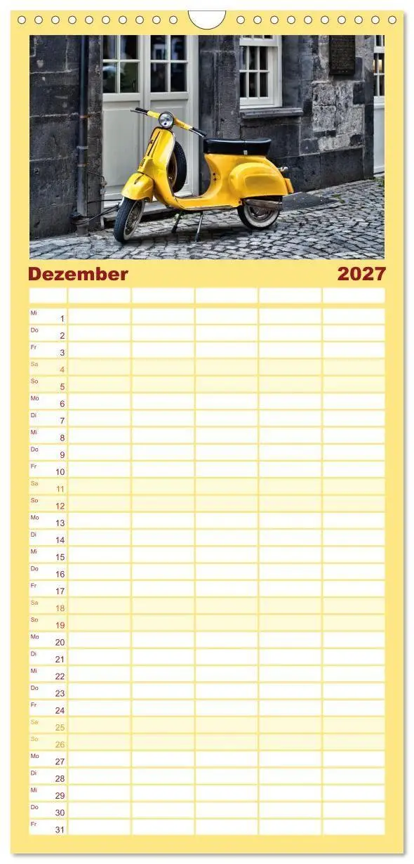 Bild: 9783594320600 | Familienplaner 2027 - Vespa Liebe mit 5 Spalten (Wandkalender, 21 x...