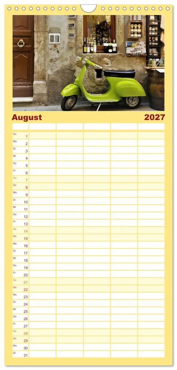 Bild: 9783594320600 | Familienplaner 2027 - Vespa Liebe mit 5 Spalten (Wandkalender, 21 x...