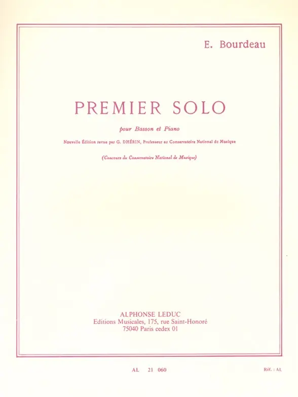 Cover: 9790046210600 | Solo N01 | Bourdeau | Buch | Alphonse Leduc | EAN 9790046210600