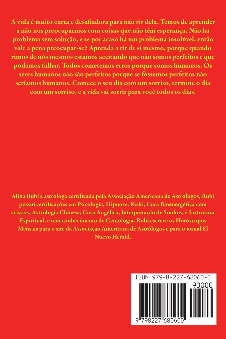 Rückseite: 9798227680600 | Ria da vida, antes que a vida ria de você | Alina Rubi | Taschenbuch