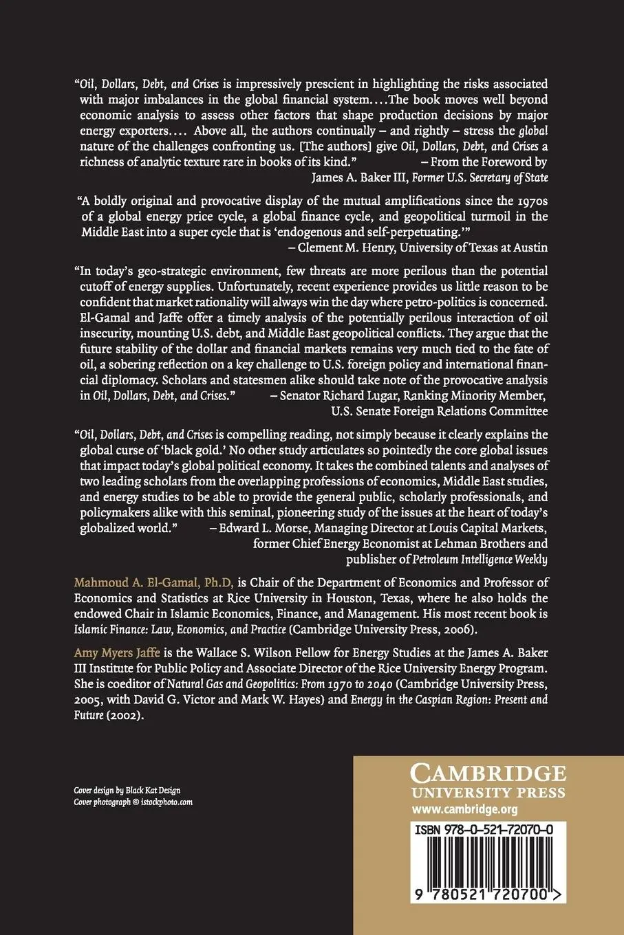 Rückseite: 9780521720700 | Oil, Dollars, Debt, and Crises | Mahmoud A. El-Gamal (u. a.) | Buch