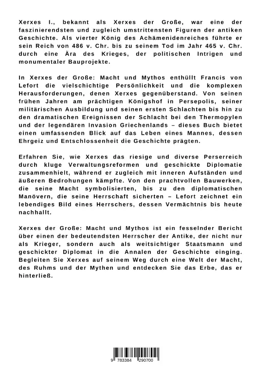 Bild: 9783384290700 | Xerxes der Grosse: Macht und Mythos | Francis von Lefort | Taschenbuch