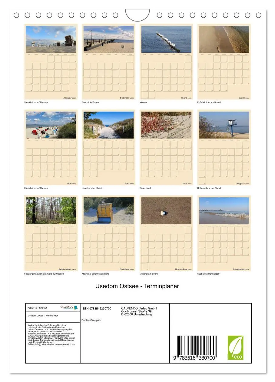 Bild: 9783516330700 | Usedom Ostsee - Terminplaner (Wandkalender 2026 DIN A4 hoch),...