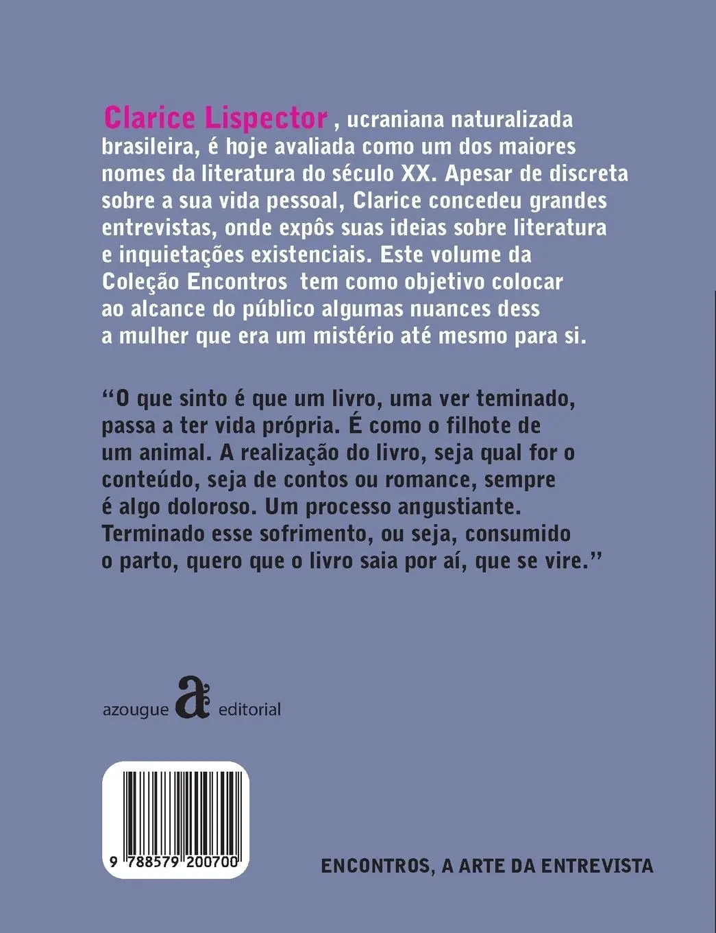Rückseite: 9788579200700 | Clarice Lispector - Encontros | Clarice Lispector | Taschenbuch | 2023