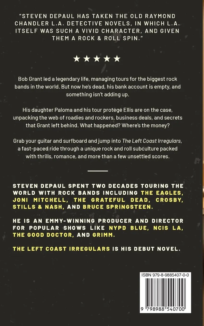 Rückseite: 9798988540700 | The Left Coast Irregulars | A Rock and Roll Confidential Mystery