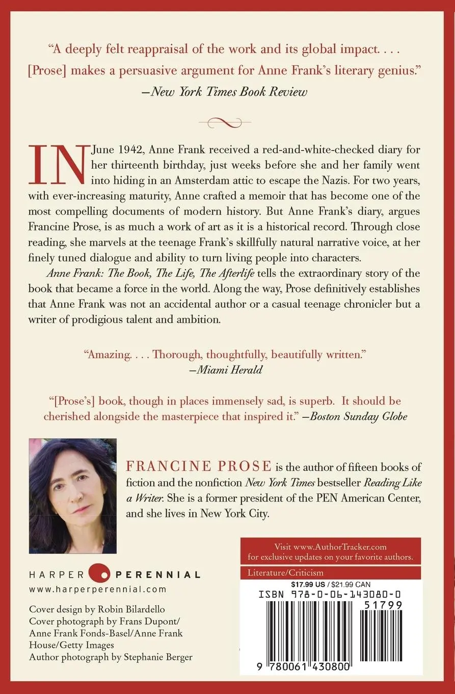 Rückseite: 9780061430800 | Anne Frank | The Book, the Life, the Afterlife | Francine Prose | Buch
