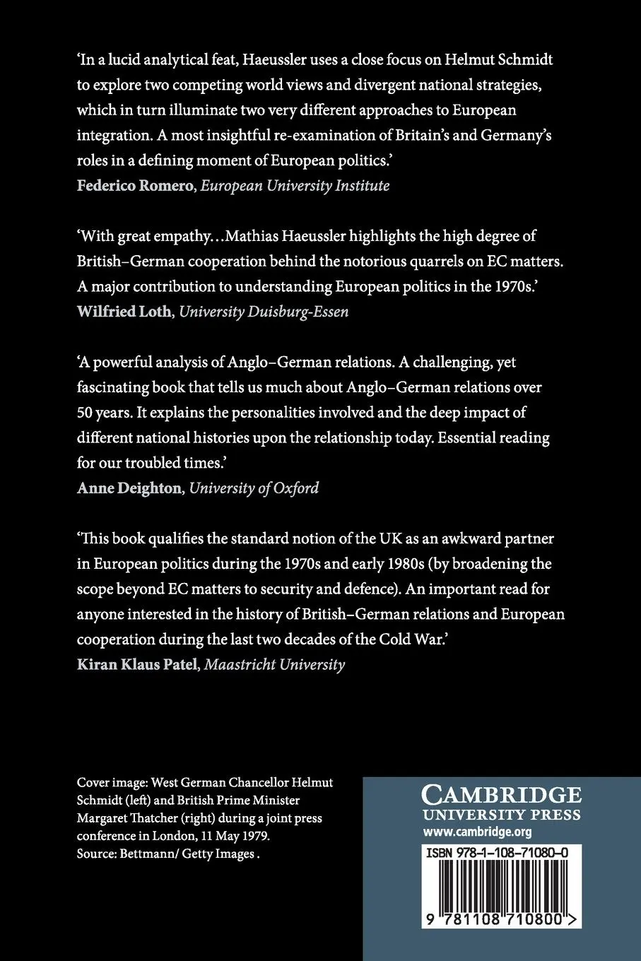 Rückseite: 9781108710800 | Helmut Schmidt and British-German Relations | Mathias Haeussler | Buch