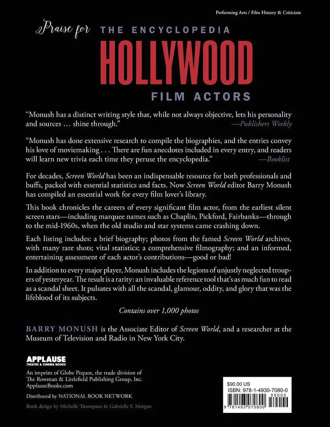 Rückseite: 9781493070800 | The Encyclopedia of Hollywood Film Actors | Barry Monush | Taschenbuch