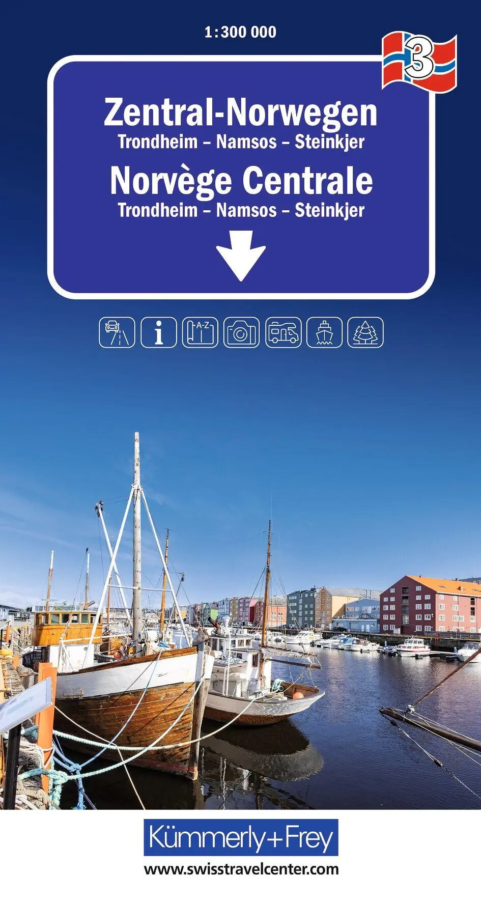 Cover: 9783259300800 | Kümmerly+Frey Regional-Strassenkarte 3 Zentral Norwegen 1:300.000