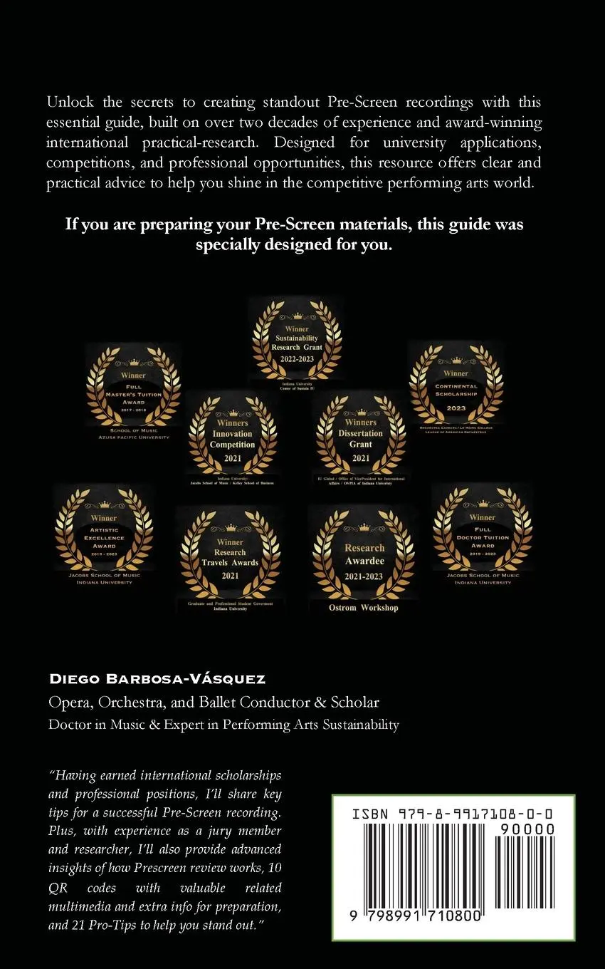 Rückseite: 9798991710800 | Mastering Your Pre-Screen Recording | Diego Barbosa-Vásquez | Buch