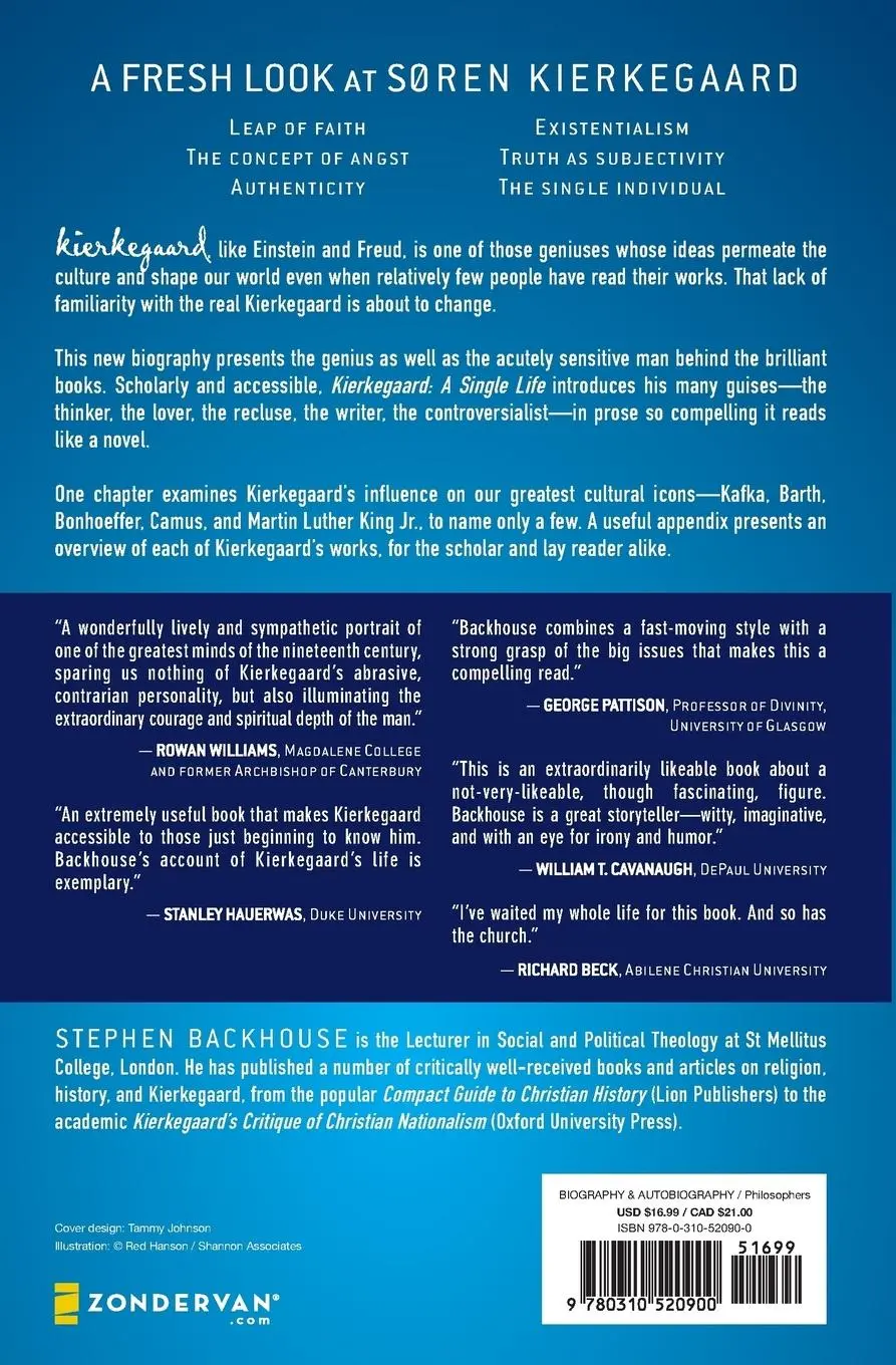Rückseite: 9780310520900 | Kierkegaard | A Single Life | Stephen Backhouse | Taschenbuch | 2016