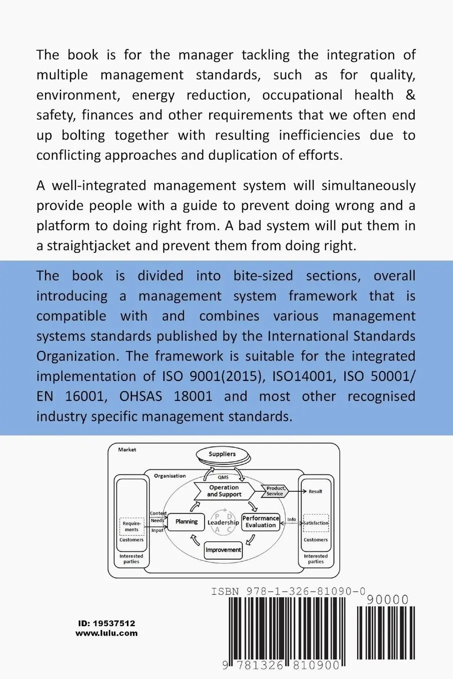 Rückseite: 9781326810900 | Integrated Management System | Combining other standards with ISO 9001