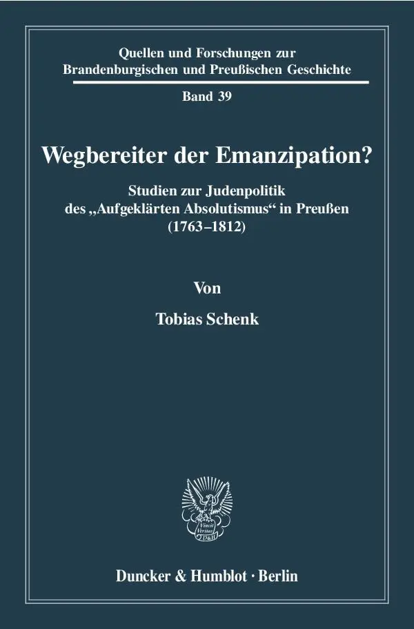 Cover: 9783428130900 | Wegbereiter der Emanzipation? | Tobias Schenk | Taschenbuch | 757 S.